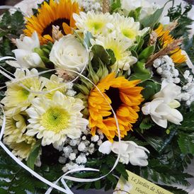 Bouquet fleurs Blanches et orange